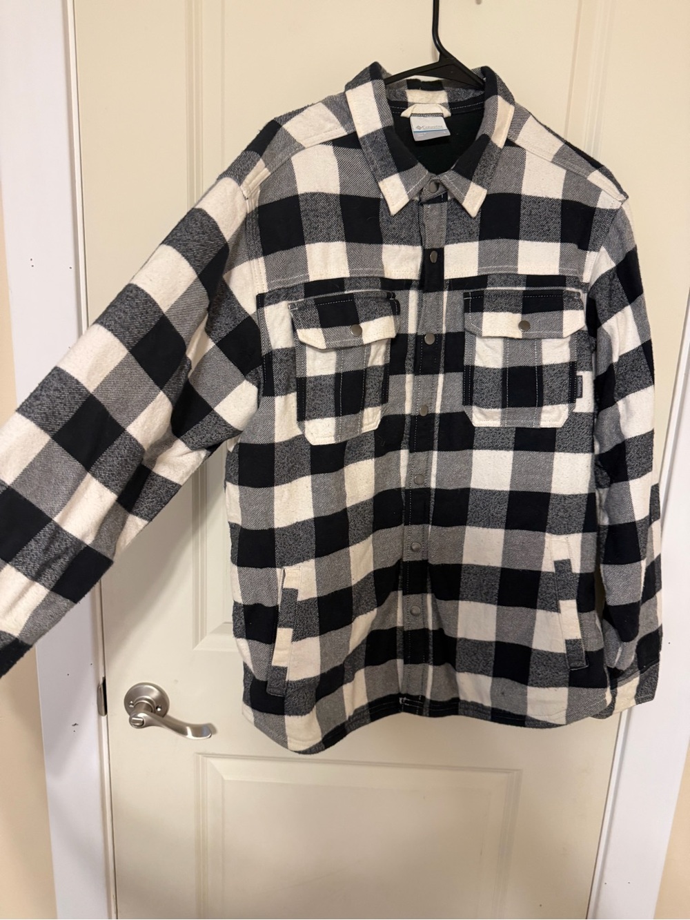 Columbia Black and White Buffalo Plaid Shacket